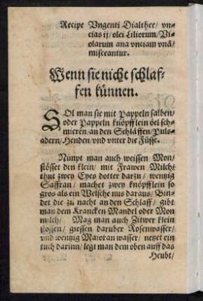 Wenn sie nicht schlaffen künnen.