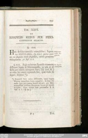Tit. XXIV. De Singulis Rebus Per Fideicommissum Relictis.