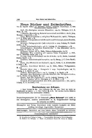 Neue Bücher und Zeitschriften