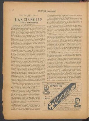 Simples lecturas sobre las ciencias, las artes y la industria