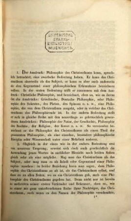 Philosophische Dogmatik oder Philosophie des Christenthums, 1