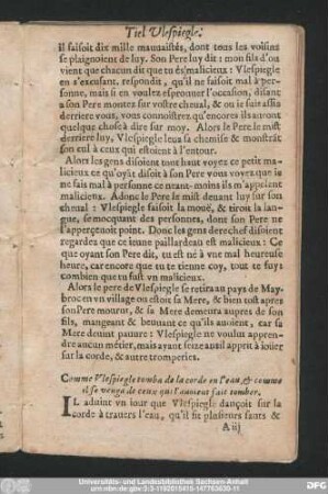 Comme Ulespiegle tomba de la corde en l'eau, & comme il se venga de ceux qui l'avoient fait tomber.