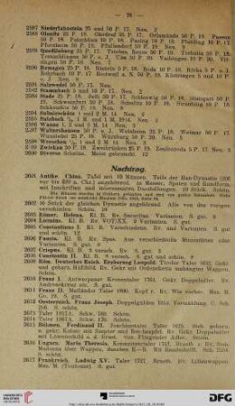 Nachtrag (Nr. 2601-2863)