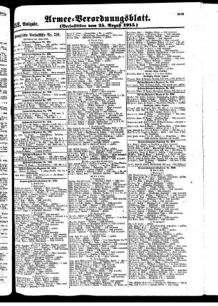 652. Ausgabe. Mittwoch, 25. August 1915