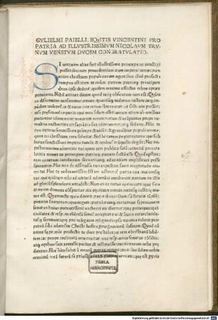 Congratulatio ad Nicolaum Tronum
