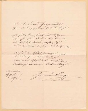 Nachlass von Gregorovius, Ferdinand (1821-1891) - BSB Gregoroviusiana, 21. Lingg, Hermann