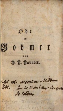 Ode an Bodmer