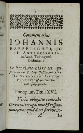 Principium Tituli XVI.