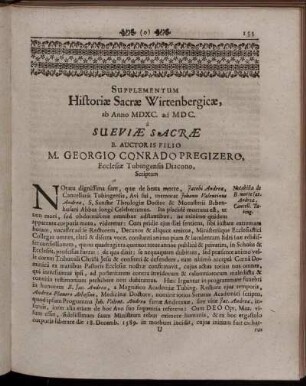 Supplementum Historiæ Sacræ Wirtenmergicæ, ab Anno MDXC, ad MDC.
