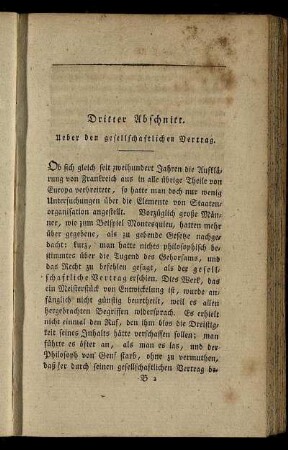 Dritter Abschnitt. Ueber den gesellschaftlichen Vertrag – Vierter Abschnitt. Ueber den Aufstand