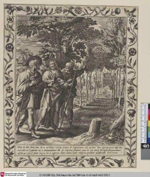 [Christus und Jünger auf dem Weg nach Emmaus; Christ and his disciples on the way th Emmaus]