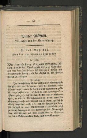Erstes Kapitel. Von der Untersuchung überhaupt.
