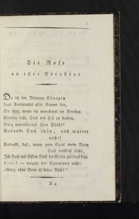 Die Rose an ihre Verehrer