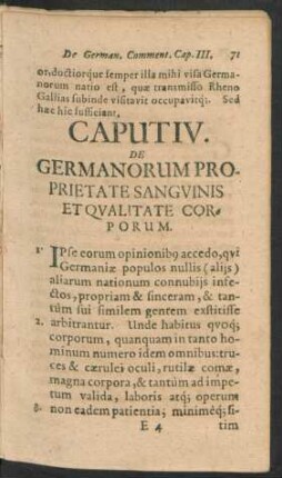 Caput IV. De Germanorum Proprietate Sanguinis Et Qualitate Corporum.