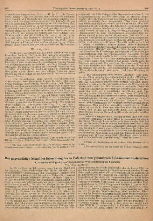 145-152 Der gegenwärtige Stand der Erforschung der in Palästina neu gefundenen hebräischen Handschriften