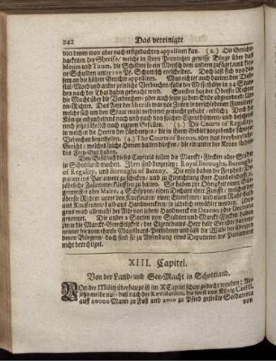XIII. Capitel. Von der Land- und See-Macht in Schottland.