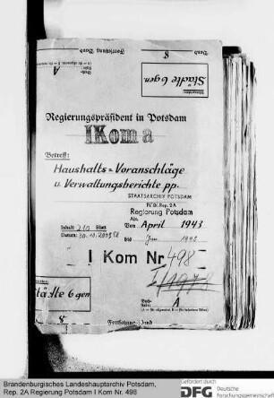 Kommunalhaushaltspläne und Verwaltungsberichte. Allgemeines