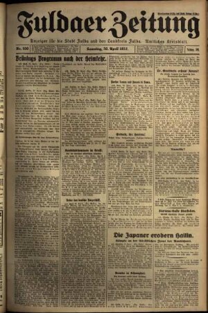 Ausgabe vom Samstag, den 30. April 1932.