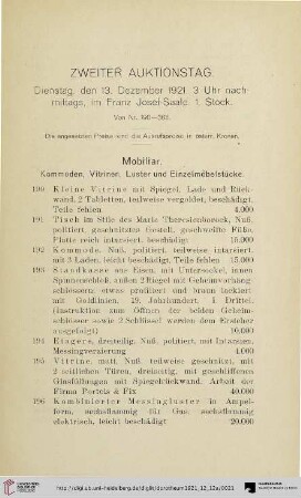 Zweiter Auktionstag