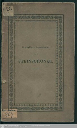 Geographische Ortsbestimmung von Steinschönau