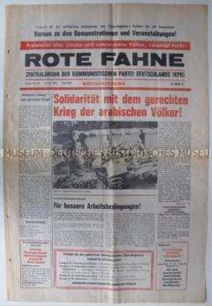 Linksradikale Wochenzeitung "ROTE FAHNE" u.a. zum Krieg im Nahen Osten
