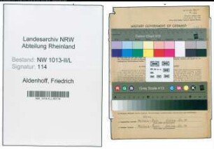 Entnazifizierung Friedrich Aldenhoff , geb. 11.06.1905 (Amtsgerichtsrat)