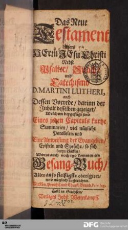 Das Neue Testament Unsers HErrn JEsu Christi