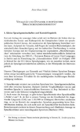 Vitalität und Dynamik europäischer Sprachgrenzminderheiten