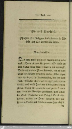 Viertes Kapitel. Pflichten der Religion insbesondere in Absicht auf das bürgerliche Leben