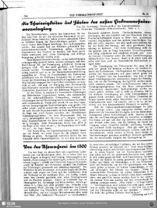 Von der Uhrmacherei um 1800