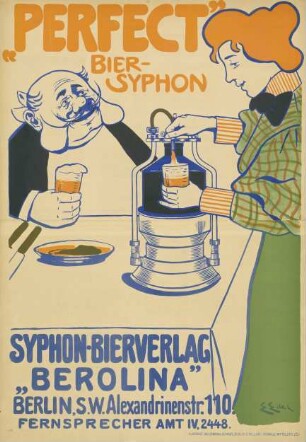 'Perfect' Bier-Siphon. Siphon-Bierverlag Berolina Berlin