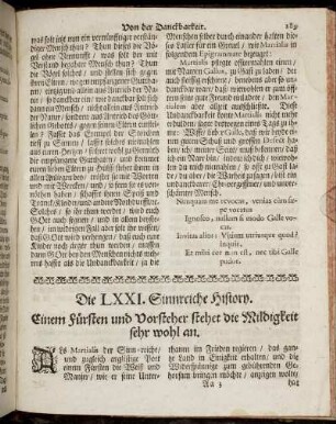 Die LXXI. Sinnreiche History. - Die LXXX. Sinnreiche History.