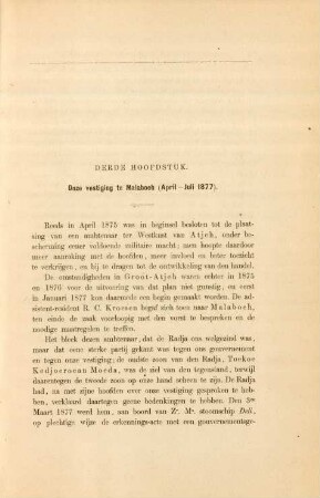 Derde hoofdstuk. Onze vestiging te Malaboeh (April - Juli 1877)