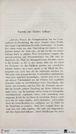Vorrede zur fünften Auflage