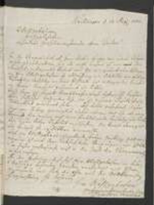 Brief von Jacob Friedrich Wilhelm Demler an Johann Jacob Kohlhaas