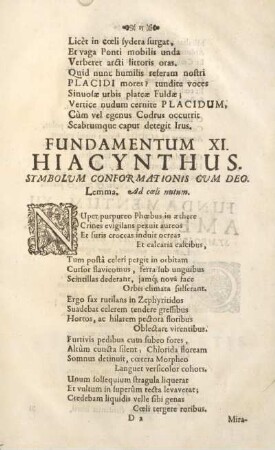 Fundamentum XI. Hiacynthus.