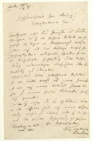 Eigenhändiger Brief mit Unterschrift
