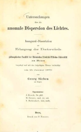Untersuchungen über die anomale Dispersion des Lichtes