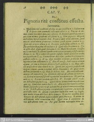 Cap. V. De Pignoris ritè constituti effectu