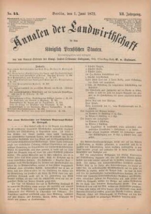 No. 44. Berlin, den 1. Juni 1872. XII. Jahrgang.