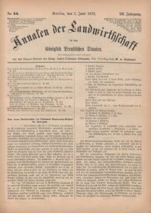 No. 44. Berlin, den 1. Juni 1872. XII. Jahrgang.