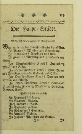 Die Haupt-Städte