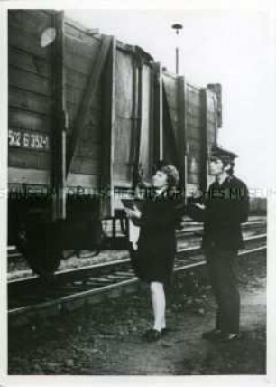 Deutsche und polnische Eisenbahner im Dienst