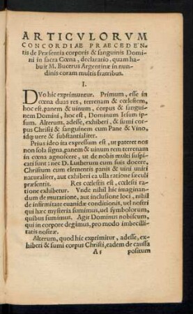 Articulorum Concordiae Praecedentis de Praesentia corporis & sanguinis Domini in sacra Coena, declaratio ...