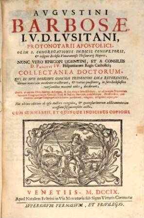 Collectanea doctorum, qui in suis operibus concilii tridentini loca referentes illorum materiam incidenter tractaverunt