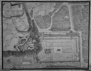 Pirna, Festung Sonnenstein, Lageplan, 1. H. 18. Jh.