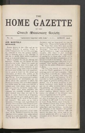 No. 20. August, 1906