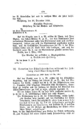 Dotation der Schullehrerstellen während der Zahlung eines Emeritengehalts : [IV. Elementarschulwesen]