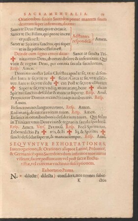 Sequuntur Exhortationes, Interrogationes, & Orationes aliquot Latine, Polonice, & Germanice ...