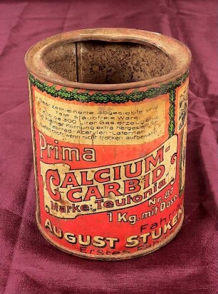 August Stukenbrok / Dose für Calcium Carbid